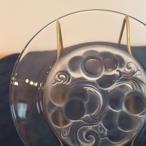 Cristal Lalique Marienthal French Art Crystal Grape Motif Standard Plate 17 cm - Picture 12 of 14